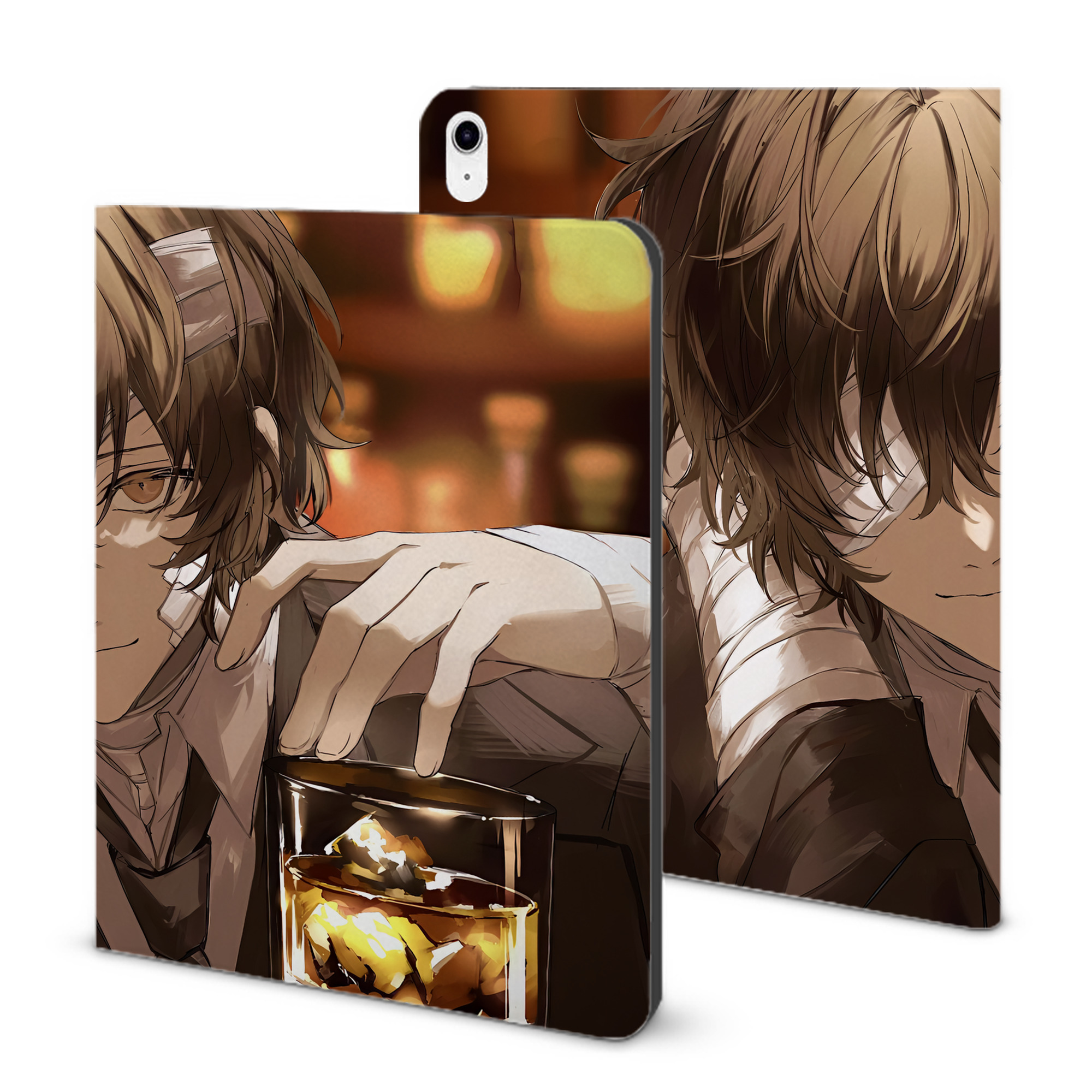 （画像用） 文豪ストレイドッグス Bungo Stray Dogs IPad ケース ブック型 PUレザー TPU 耐衝撃 軽量 薄型 ペン収納なし 全面保護 IPad 各モデル対応